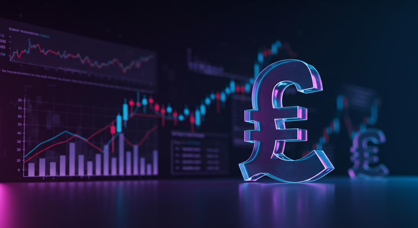 Glowing euro symbol with financial charts and graphs in the background.